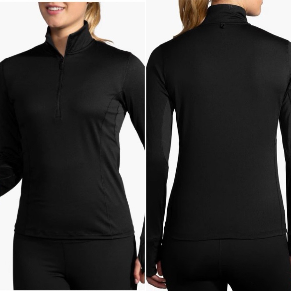 Brooks Dash 1/2 Zip Black Pullover Womens XL Athletic Running Outdoor 221433 NWT